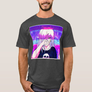 Emo Anime Girl Goth Vaporwave Aesthetic Retro Glit T-Shirt