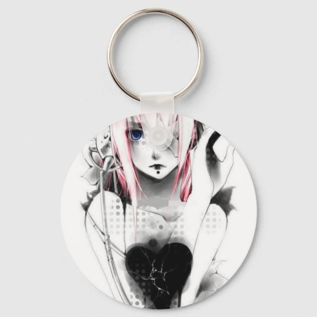 emo anime girl key ring (Front)