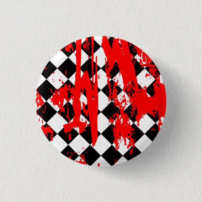 Emo Argyle Paint Splatter 3 Cm Round Badge (Front)