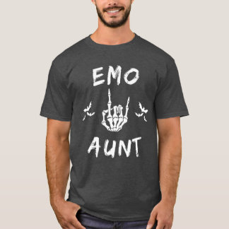 Emo Aunt cool Emo auntie Goth Punk skeleton hand r T-Shirt
