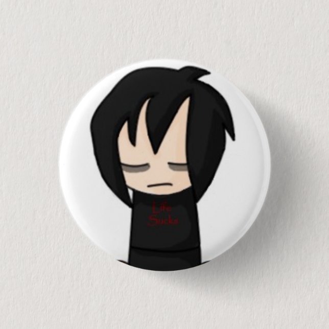 Emo Boy Button (Front)