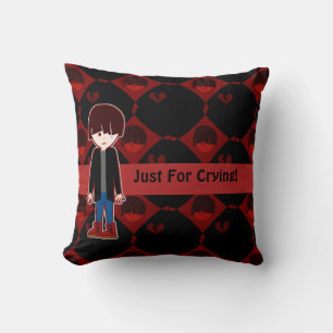 Emo Boy Sad Sap Character Funny Pattern Cushion