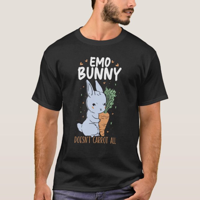 Emo Bunny Doesn't Carrot All Bunny Rabbit Animal B T-Shirt (Front)