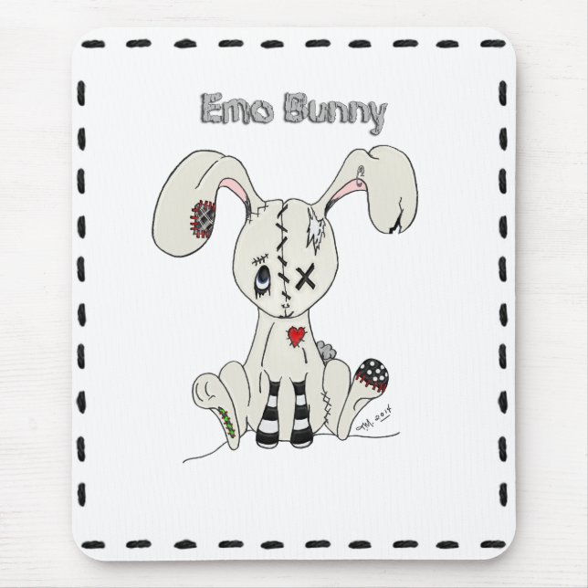 Emo Bunny Mouse Pad (Front)