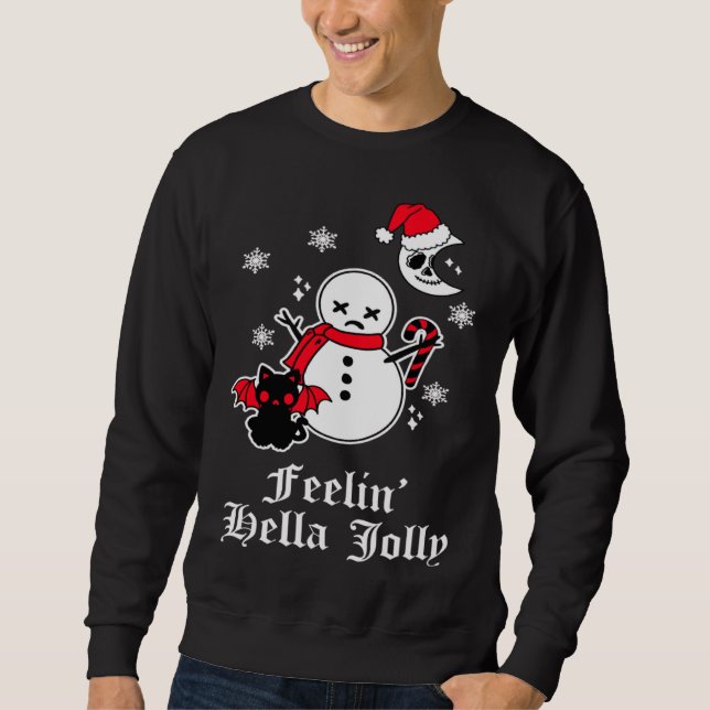 Emo Christmas Goth Sarcastic Meme Horror Gothic Sn Sweatshirt (Front)
