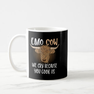 Emo Cow We Cry Because You Cook Us Vegan Highland  Coffee Mug