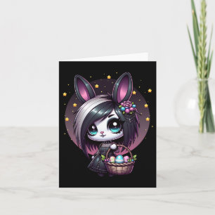 Emo Easter Bunny Cute Goth Girl Whimsigoth Egg Hun Card