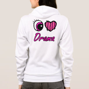 Emo Eye Heart I Love Drama Hoodie