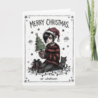 Emo Girl Christmas – Merry Christmas Whatever Card