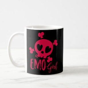Emo Girl Pink Skull Emo Goth Music Teens Emotional Coffee Mug