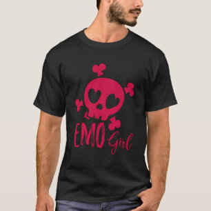 Emo Girl Pink Skull Emotional Goth Teens Music Emo T-Shirt
