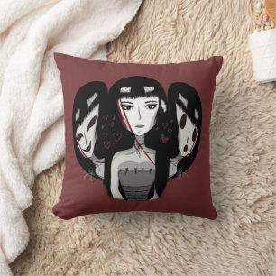 Emo Girls Red Cushion
