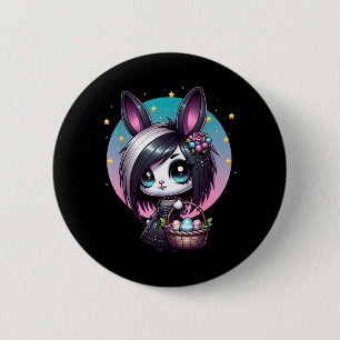 Emo Goth Girl Scene Easter Bunny 6 Cm Round Badge