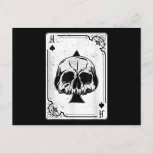 Emo Gothic And Punk Ace of Spades Poker Game Holiday Postcard