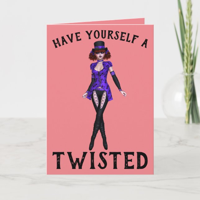 EMO GOTHIC GIRL, TWISTED CHRISTMAS CARDS (Front)