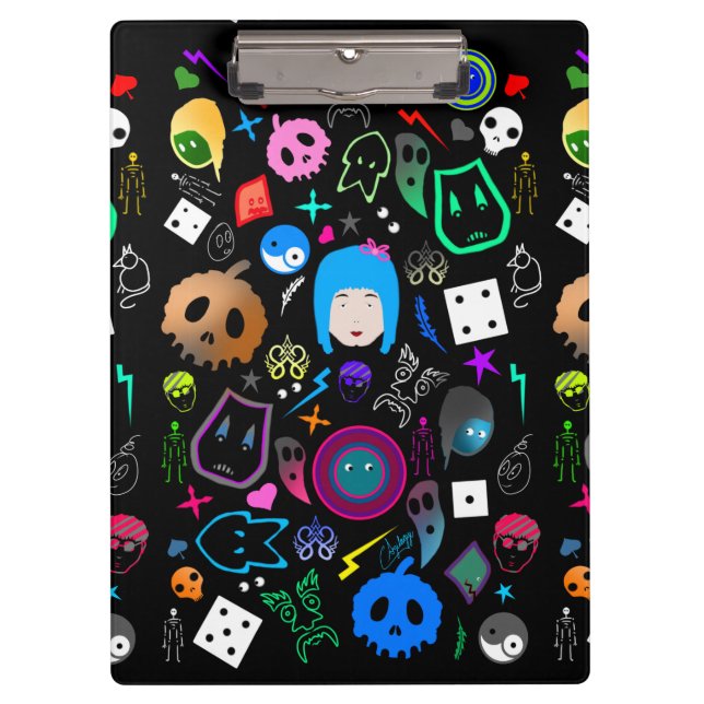 Emo Halloween pattern Clipboard (Front)