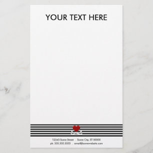 emo heart and crossbones stationery