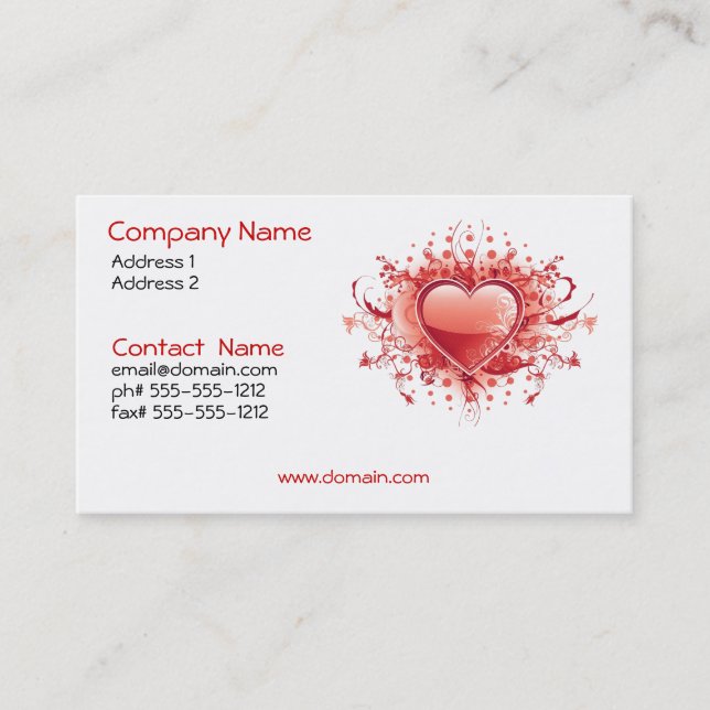 Emo Heart Business Card (Front)