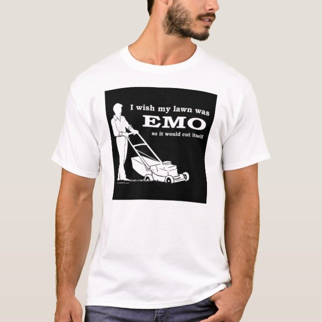 emo-lawn-cutting T-Shirt (Front)