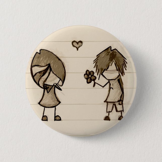 Emo Love 6 Cm Round Badge (Front)