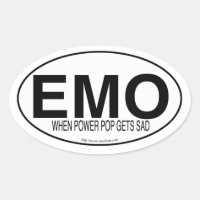 Emo Music Euro Oval Decal Style Slogan 