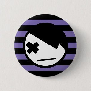 emo on stripes 1 6 cm round badge