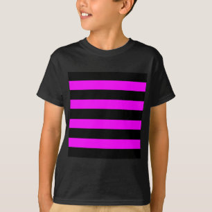 Emo Pink & Black Stripes - Alternative Grunge Rock T-Shirt