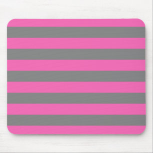 Emo Pink & Grey Stripes Mouse Pad