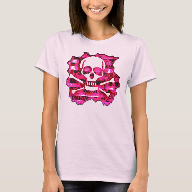 Emo Pink Skull & Bones T-Shirt (Front)