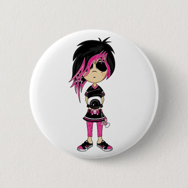 Emo Punk Girl Badge (Front)