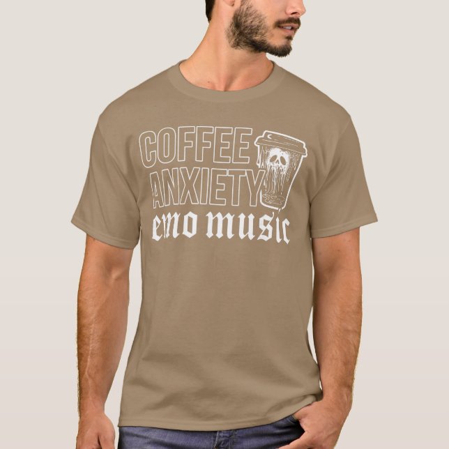 Emo Rock Coffee Aniety Emo Music y2k 2000s Emo Ska T-Shirt (Front)