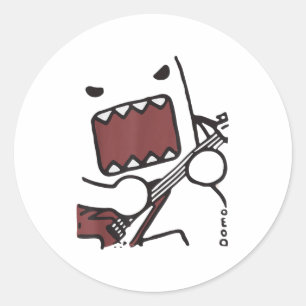 Emo Scence Guitar Domo Y2k Japanese  Classic Round Sticker