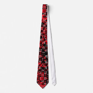 Emo Scene Red & Black Tie