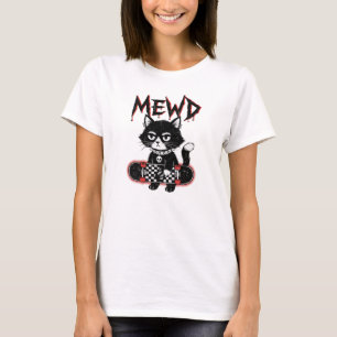 Emo Skater Cat "Mewd" Design Vintage Retro Punk T-Shirt