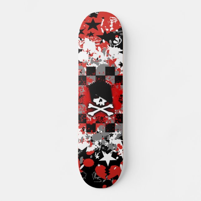 Emo Skull Skateboard Deck (Front)