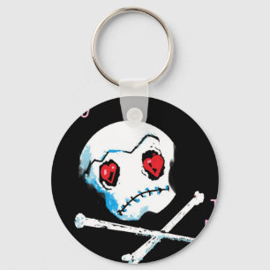 Emo Skulls & Hearts : "I love you death" accessory Key Ring