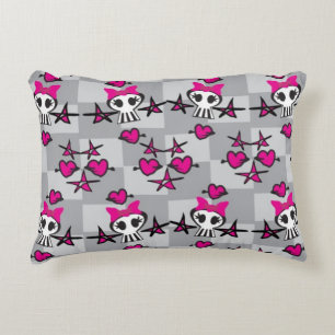 Emo Skulls Pattern Decorative Cushion