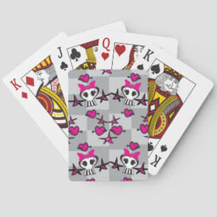Emo Skulls Pattern Playing Cards