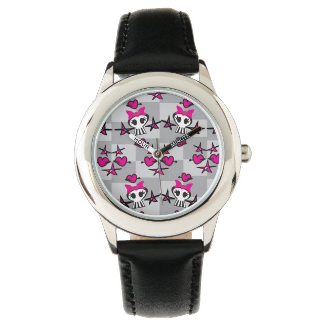 Emo Skulls Pattern Watch (Front)