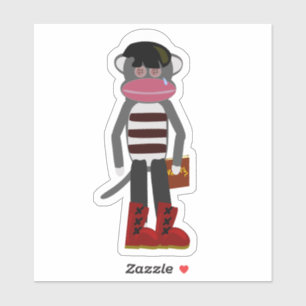 Emo Sock Monkey Cutout Sculpture