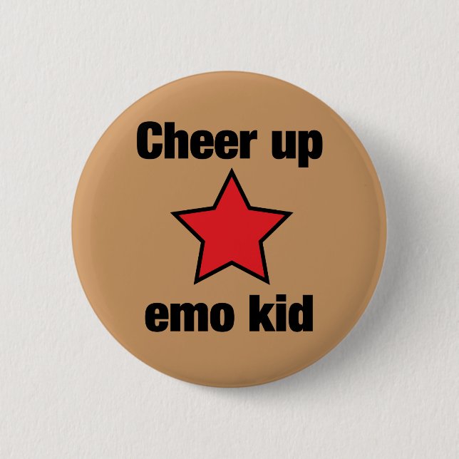 Emo Star 6 Cm Round Badge (Front)