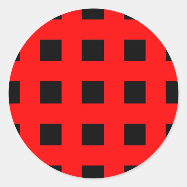 Emo Stripes Red & Black - Alternative Grunge Rock Classic Round Sticker (Front)