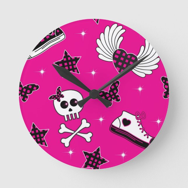 Emo Symbols Round Clock (Front)