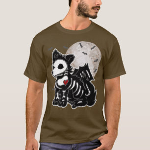 Emo Wolf Skeleton Full Moon Anime Goth Aesthetic H T-Shirt
