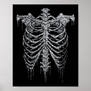 Emo Y2k Grunge Aesthetic Rib Cage Gothic Halloween Poster