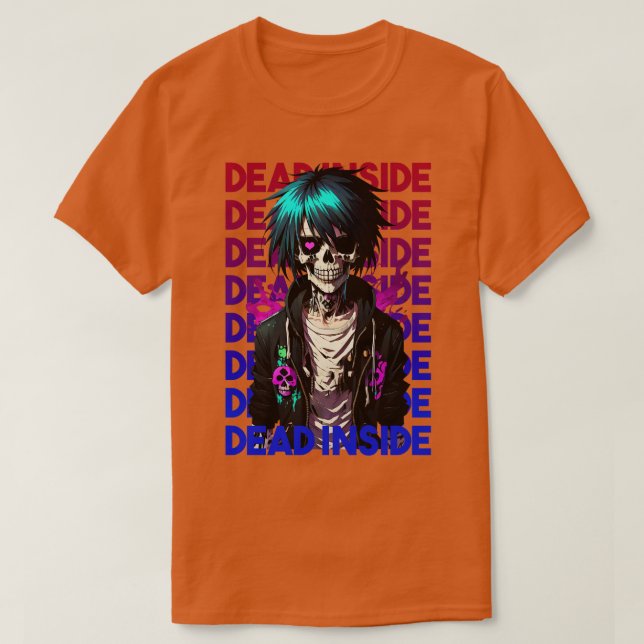 Emo Zombie Dead Inside T-Shirt (Design Front)