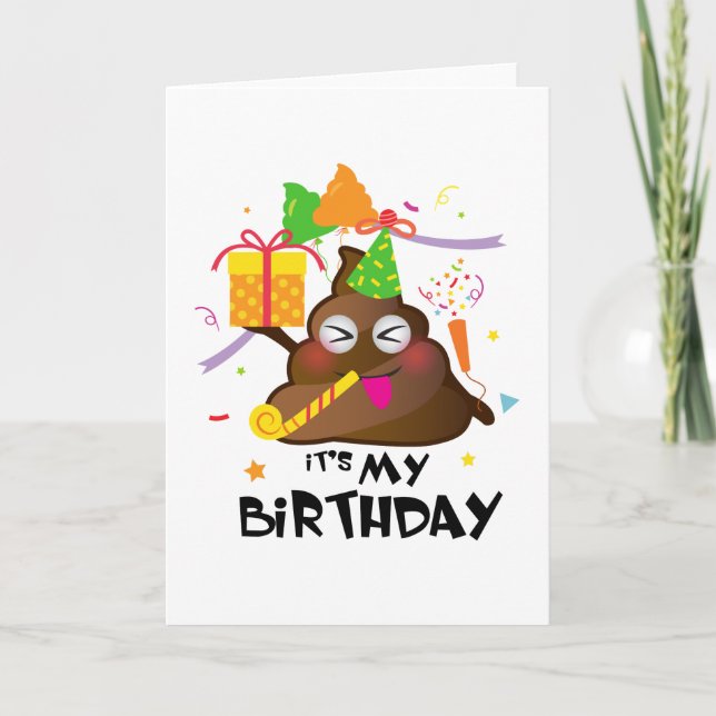 Emoji 5th Birthday  Kids for Girls Funny Party Card (Front)