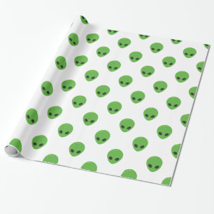 emoji aliens wrapping paper