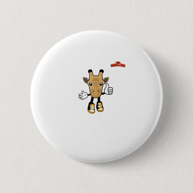 emoji animals giraffe thumb up  6 cm round badge (Front)