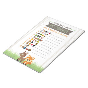 Emoji Baby Book Woodland Baby Shower Game Pack Notepad